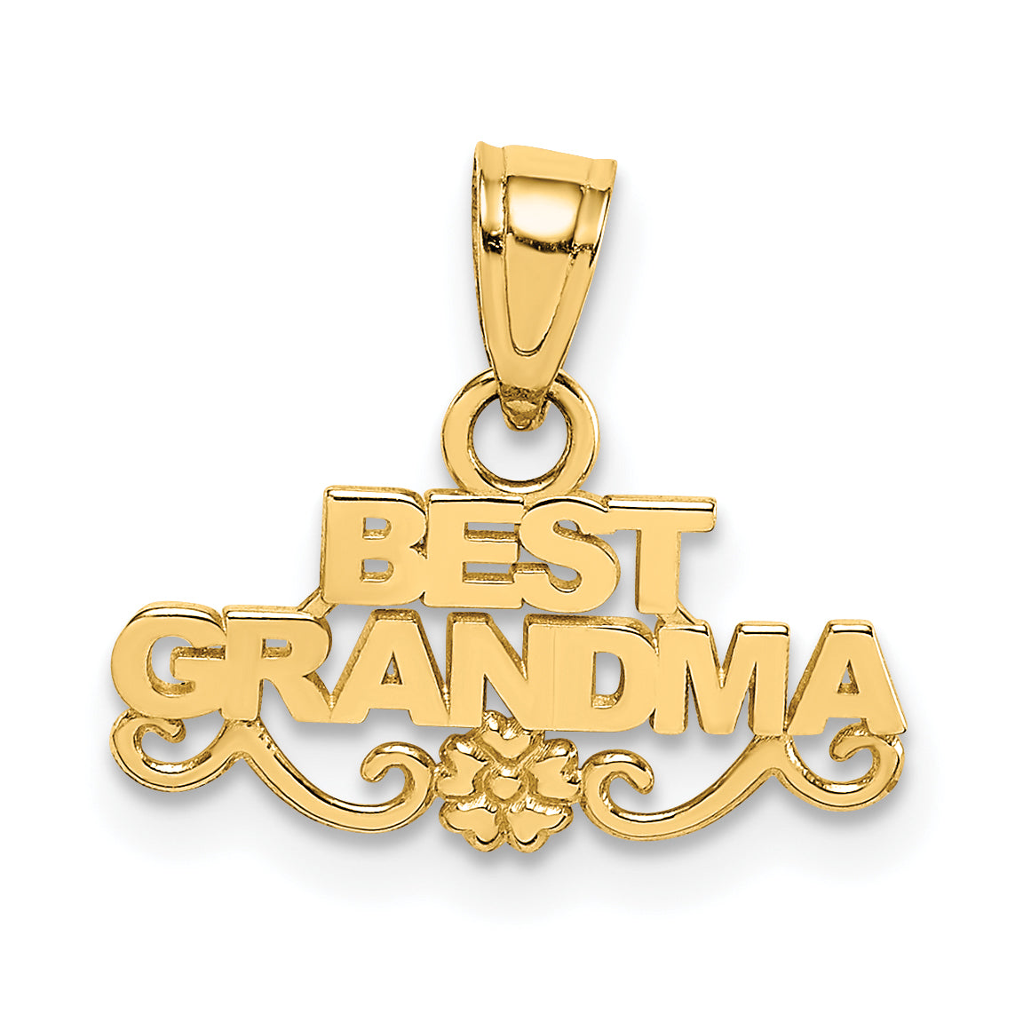 14K Yellow Gold Best Grandma Pendant