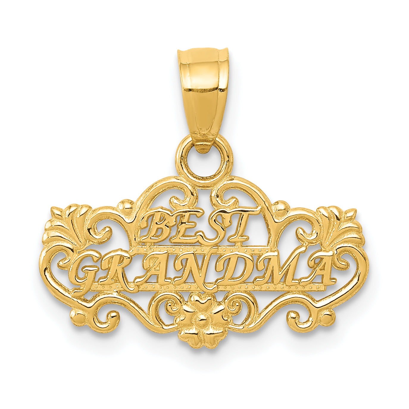 14K Yellow Gold Best Grandma Pendant