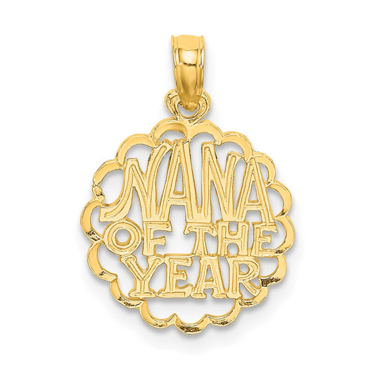 14K Yellow Gold Nana Of The Year Charm