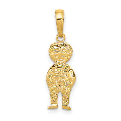 14K Yellow Gold Boy With Hands In Pocket Pendant