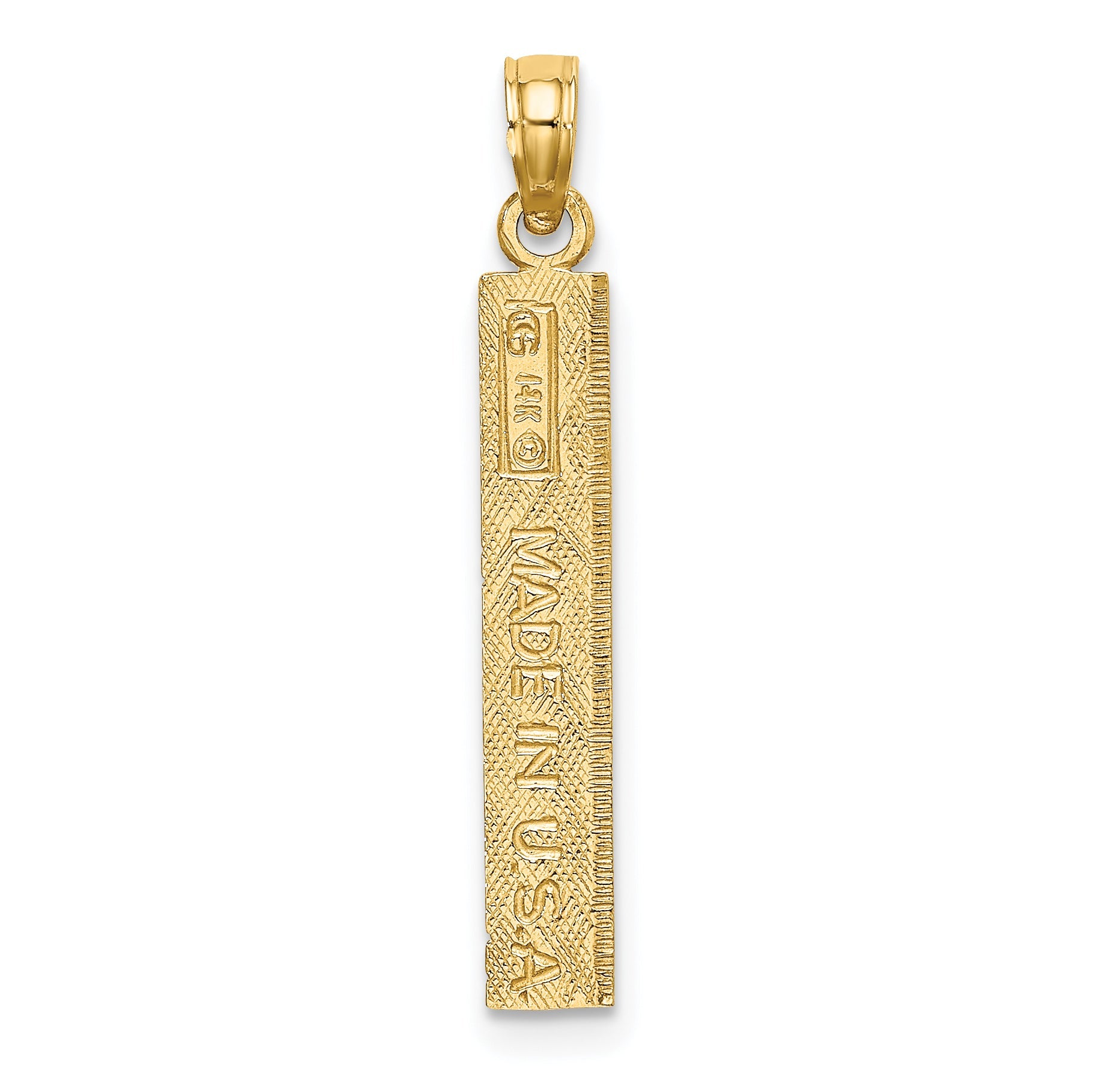 14K Yellow Gold Six Inch Ruler Charm