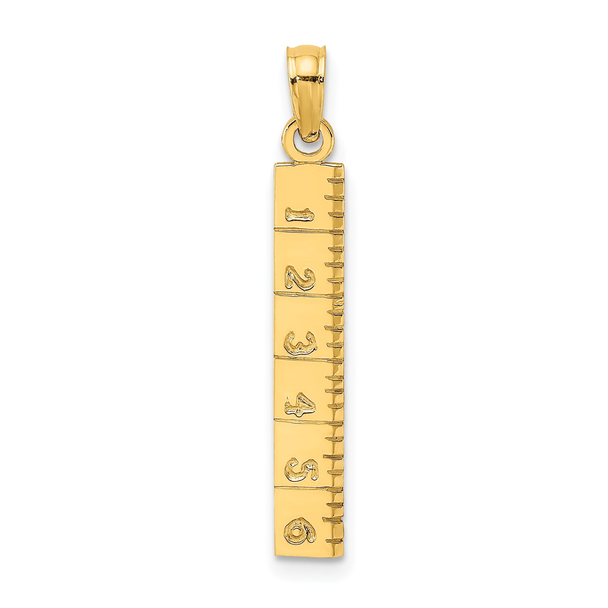 14K Yellow Gold Six Inch Ruler Charm