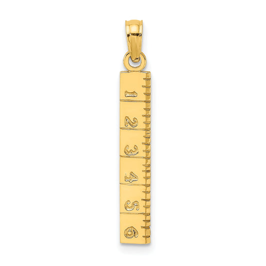 14K Yellow Gold Six Inch Ruler Charm