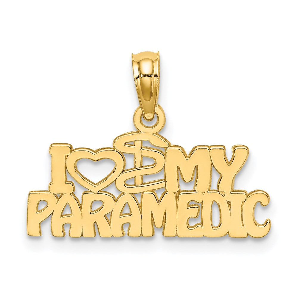14K Yellow Gold I Heart My Paramedic Charm