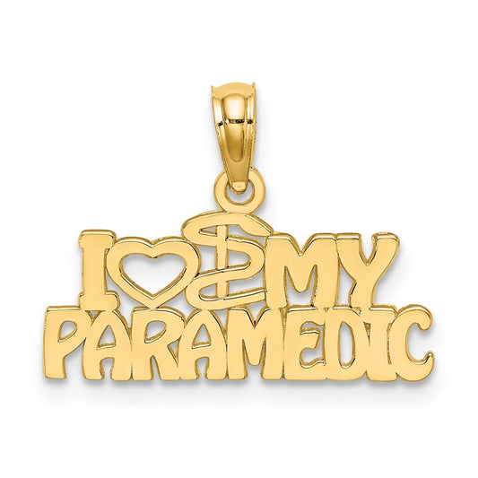 14K Yellow Gold I Heart My Paramedic Charm