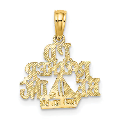 14K Yellow Gold I'D Rather Be Sailing Charm