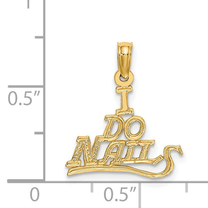 14K Yellow Gold I Do Nails Charm