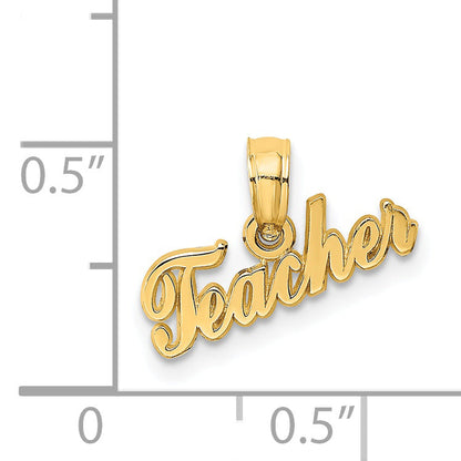 14K Yellow Gold Teacher Charm