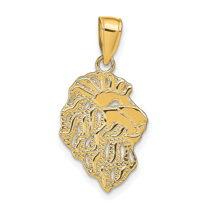14K Yellow Gold Lion Head Pendant
