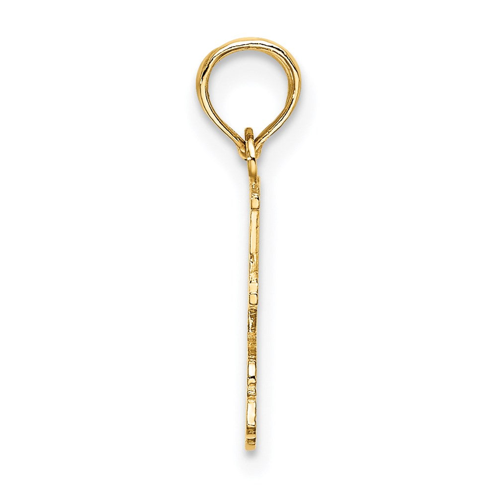 14K Yellow Gold I Heart W/Roller Skate Charm