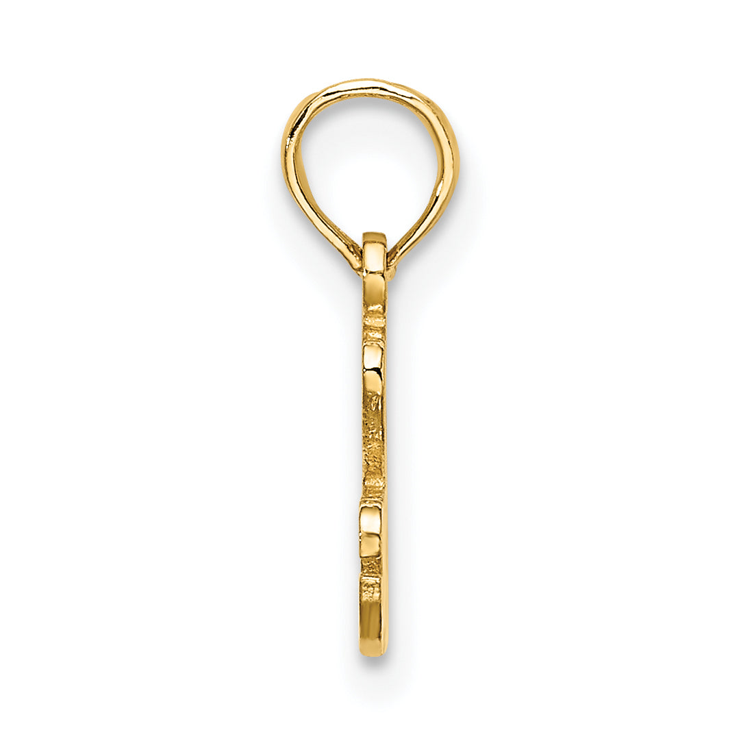 14K Yellow Gold I Heart Racing Charm