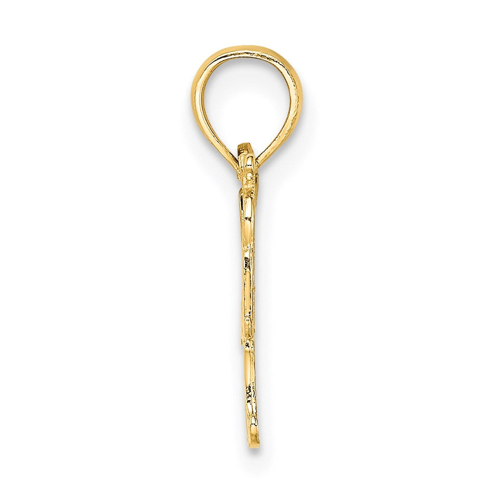 14K Yellow Gold Softball Mom W/ Bat And Ball Charm