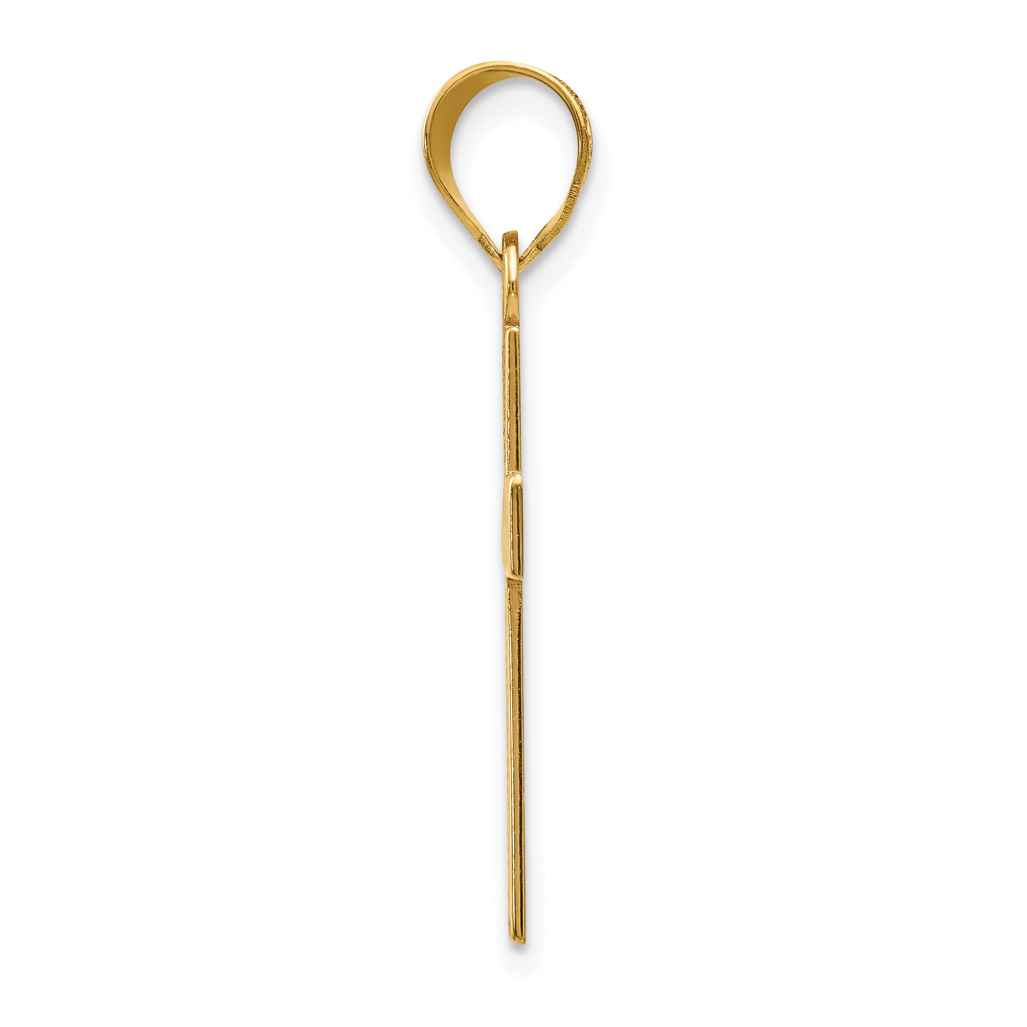 14K Yellow Gold Small Satin Cross Pendant