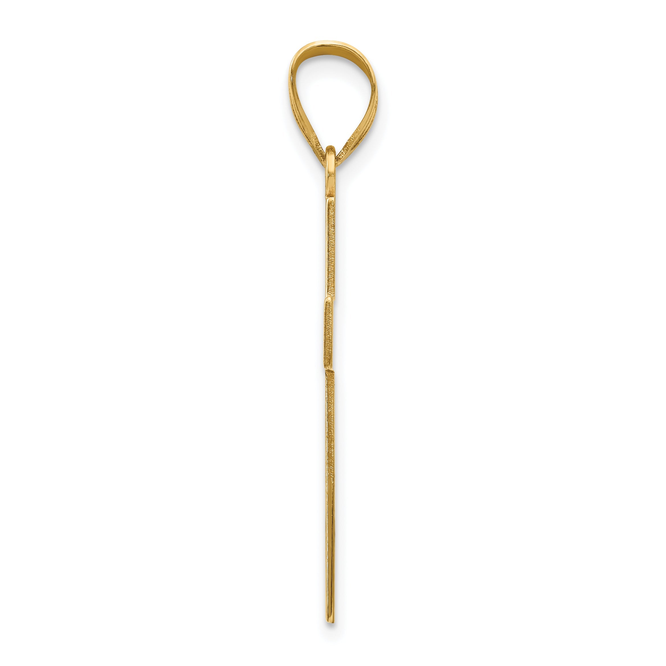 14K Yellow Gold Medium Satin Cross Pendant