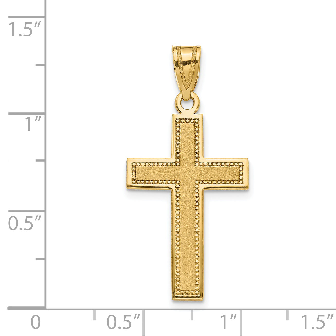 14K Yellow Gold Medium Satin Cross Pendant