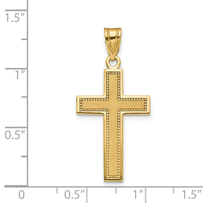 14K Yellow Gold Medium Satin Cross Pendant