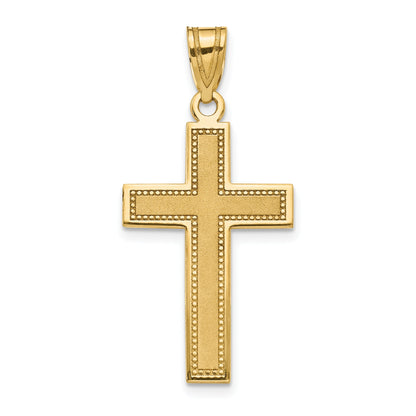 14K Yellow Gold Medium Satin Cross Pendant