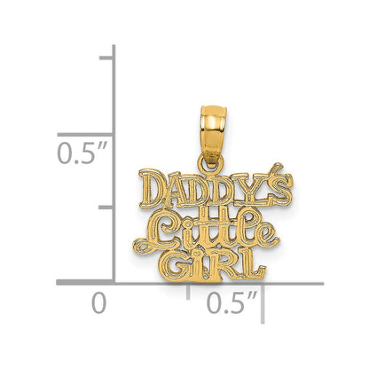 14K Yellow Gold Polished Daddys Little Girl Charm