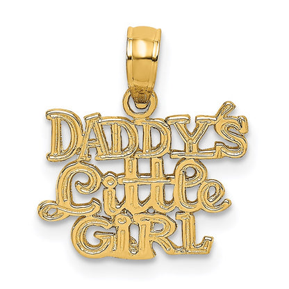 14K Yellow Gold Polished Daddys Little Girl Charm