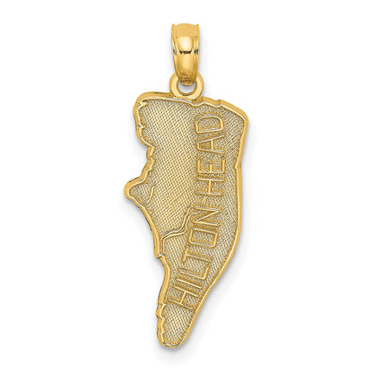 14K Yellow Gold Hilton Head Map Charm