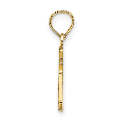 14K Yellow Gold Polished Sf Cable Car Charm