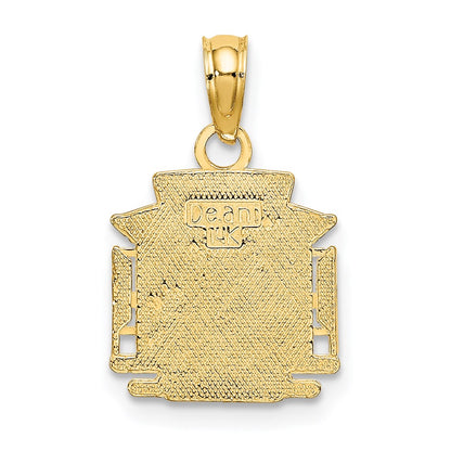 14K Yellow Gold Polished Sf Cable Car Charm