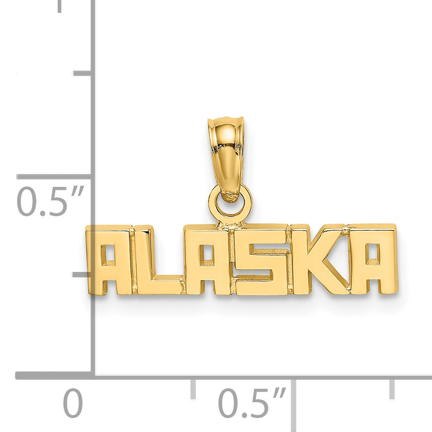 14K Yellow Gold Polished Alaska Charm
