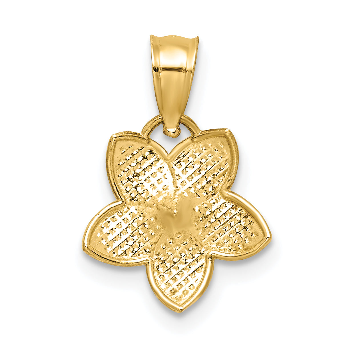 14K Yellow Gold Polished Plumeria Pendant