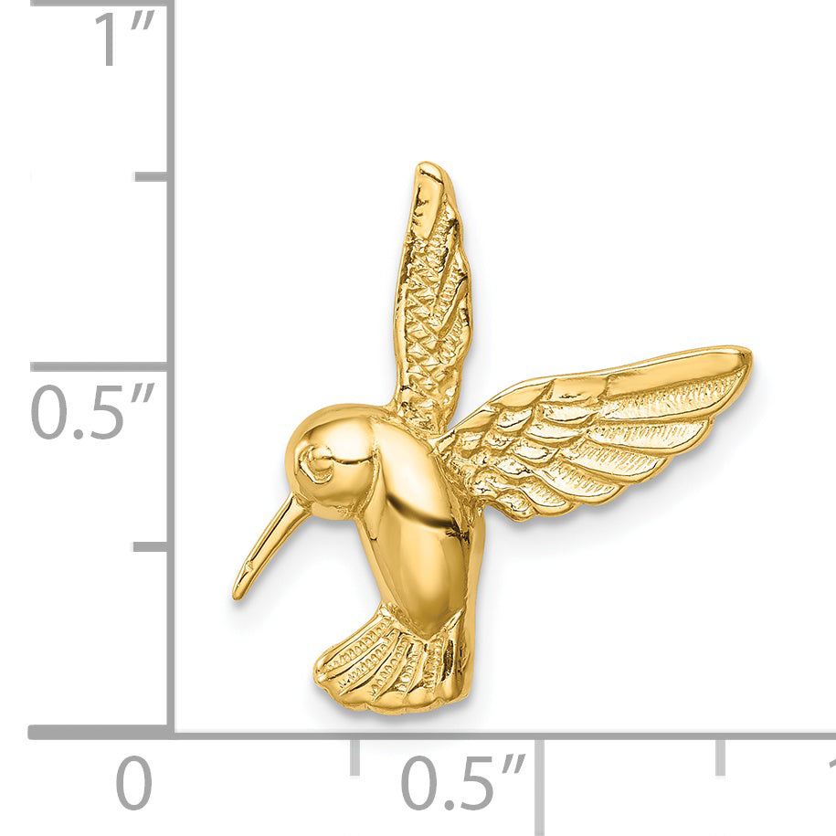 14K Yellow Gold Polished Hummingbird Chain Slide