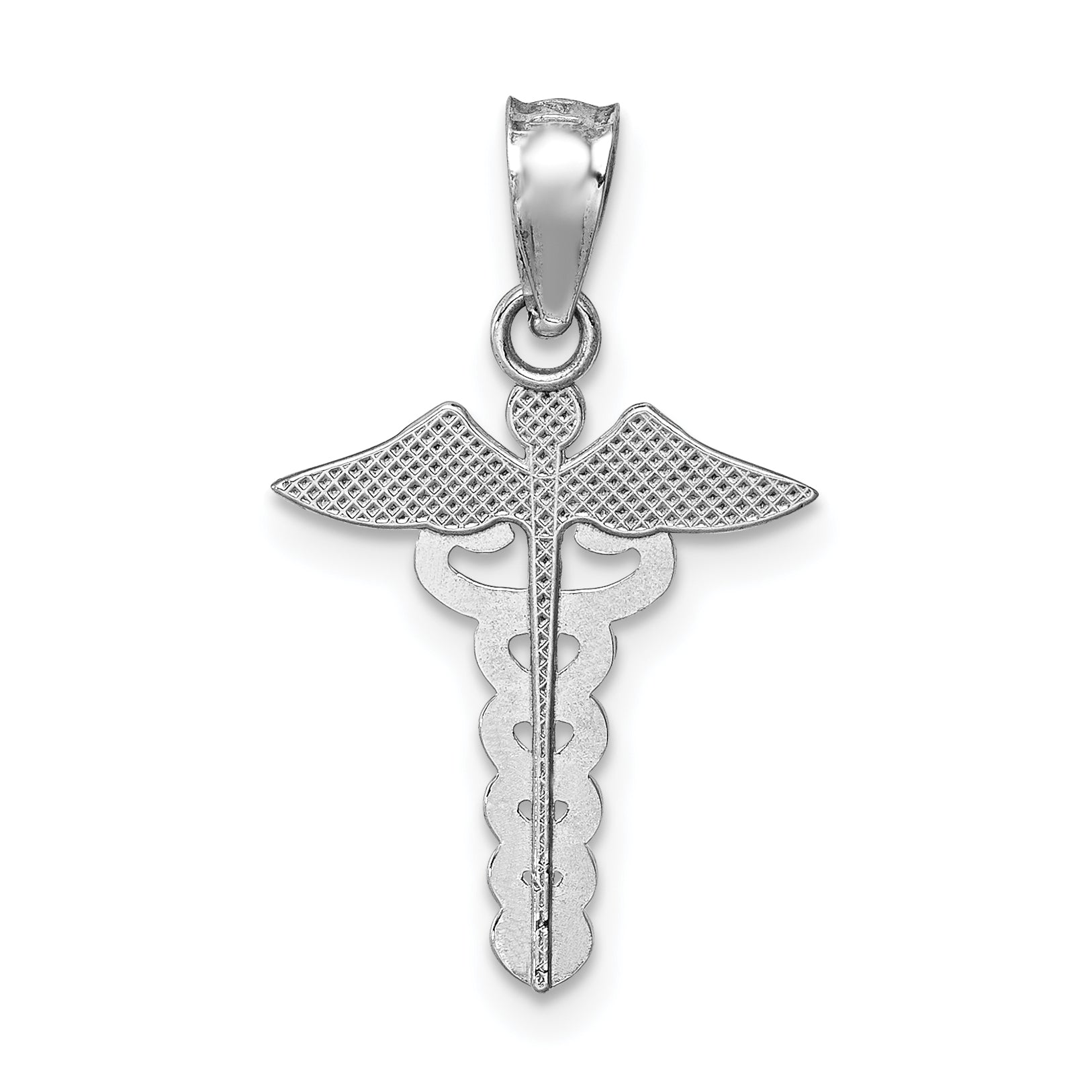 14K White Gold Polished Medical Symbol Pendant