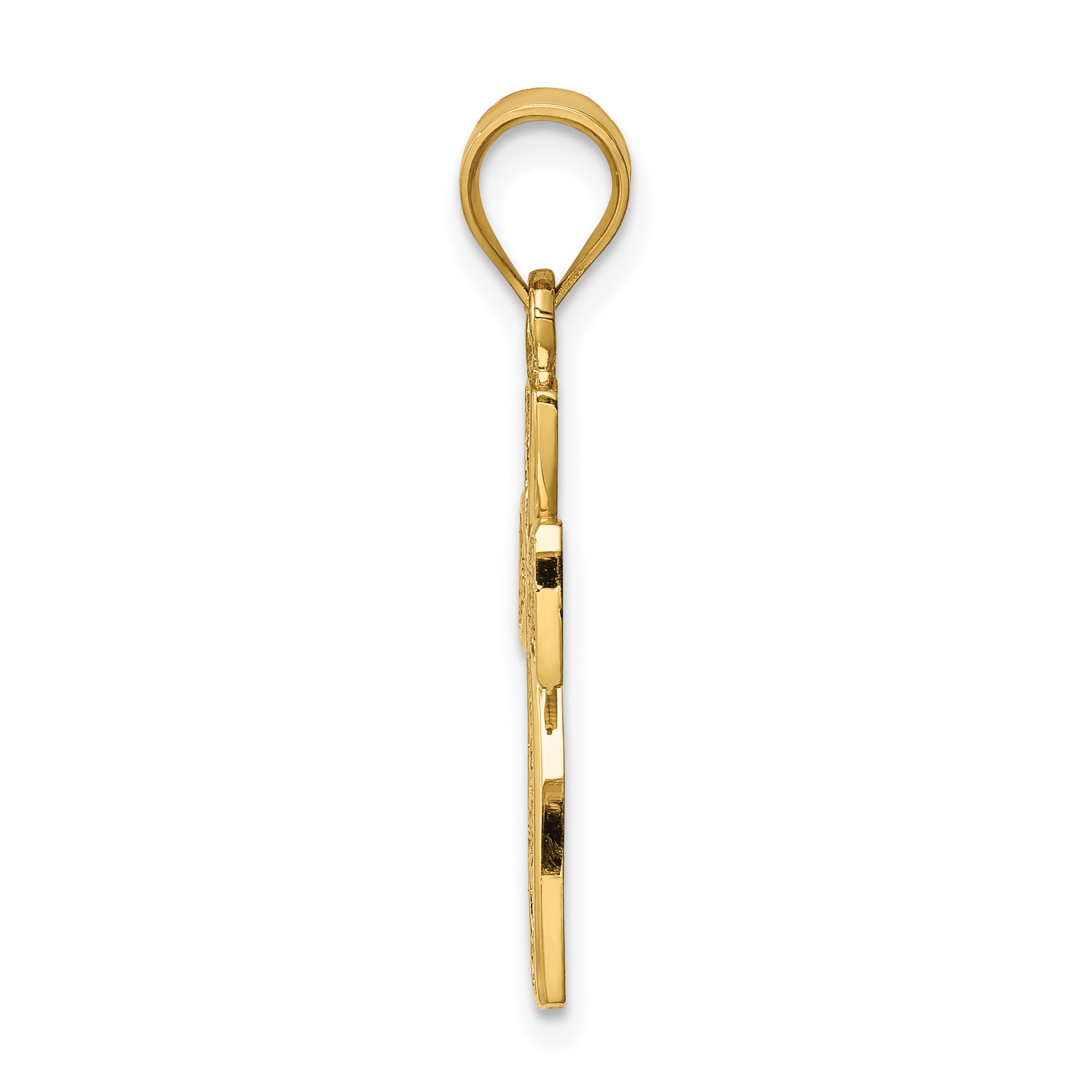 14K Yellow Gold Polished Cross Pendant