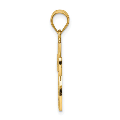 14K Yellow Gold Polished Cross Pendant