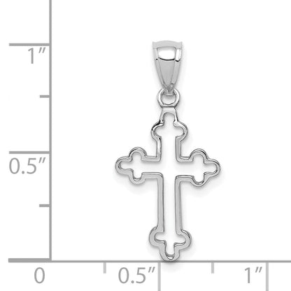 14K White Gold Polished Cross Pendant