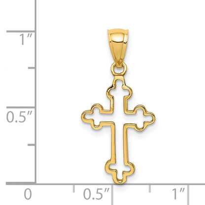 14K Yellow Gold Polished Cross Pendant