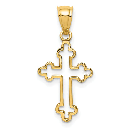 14K Yellow Gold Polished Cross Pendant