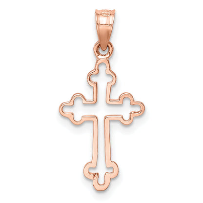 14K Rose Gold Polished Cross Pendant