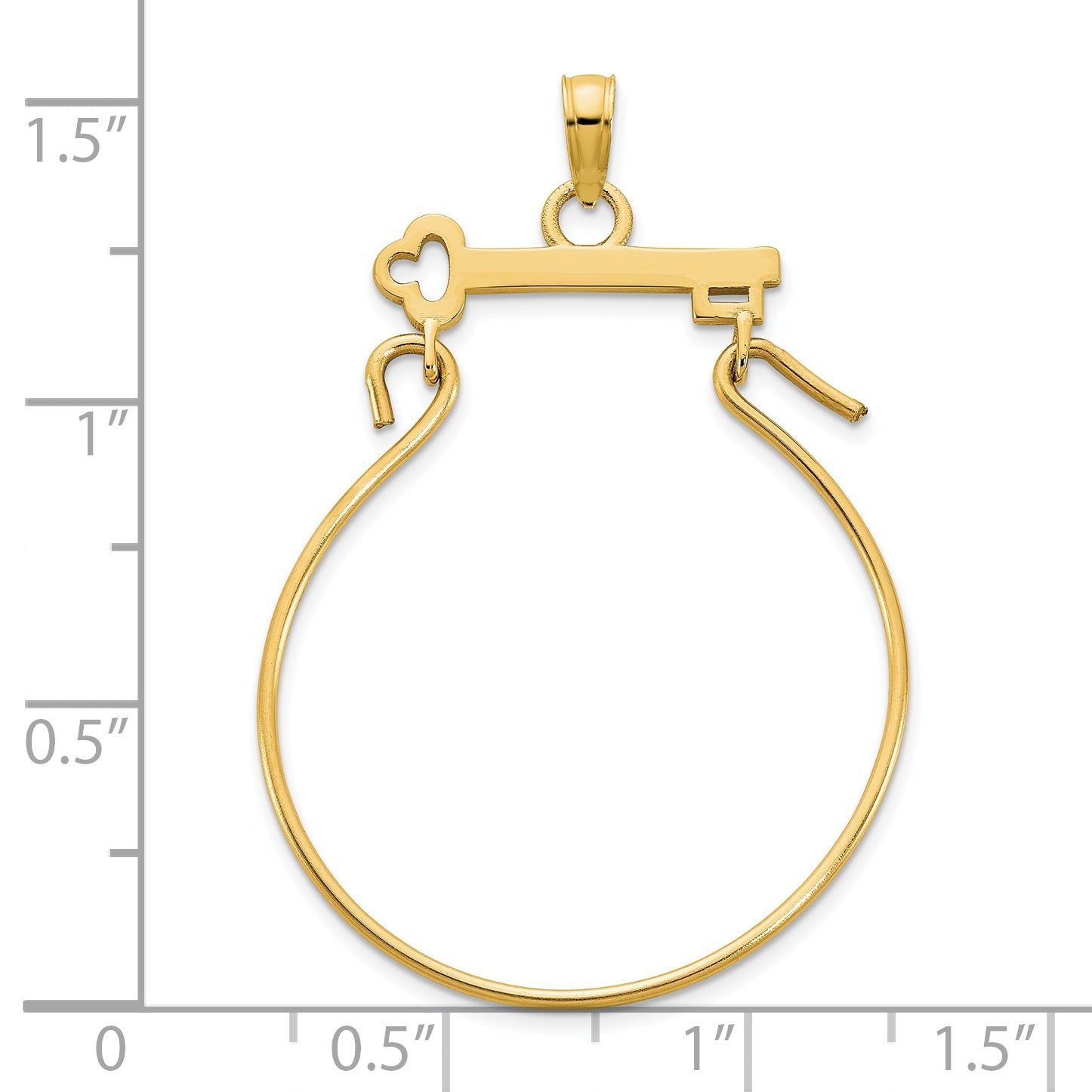 14K Yellow Gold Key Charm Holder Pendant