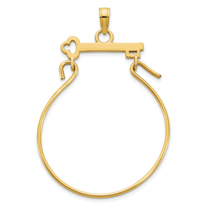 14K Yellow Gold Key Charm Holder Pendant