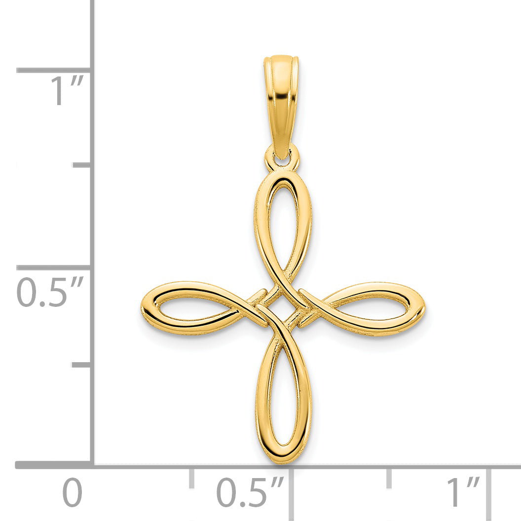 14K Yellow Gold Fancy Cross Pendant