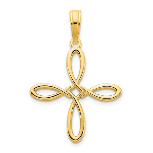 14K Yellow Gold Fancy Cross Pendant