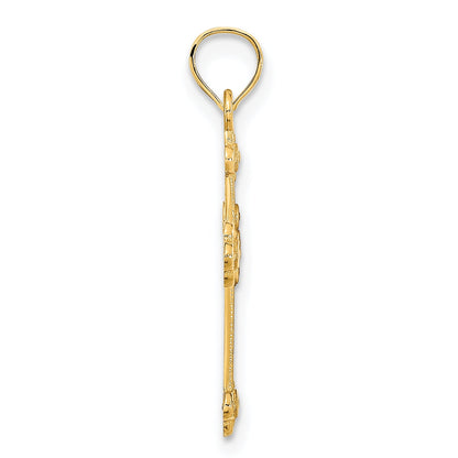 14K Yellow Gold 14Ky Fancy Cross Pendant