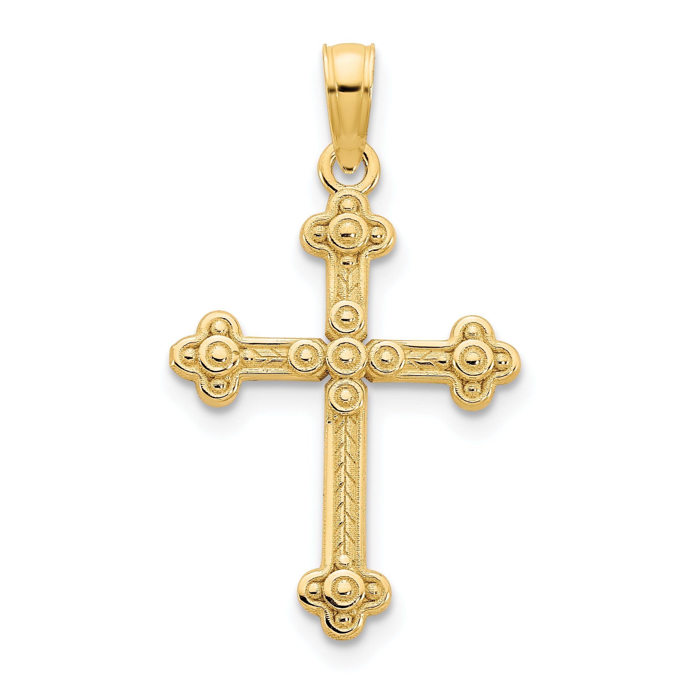14K Yellow Gold 14Ky Fancy Cross Pendant