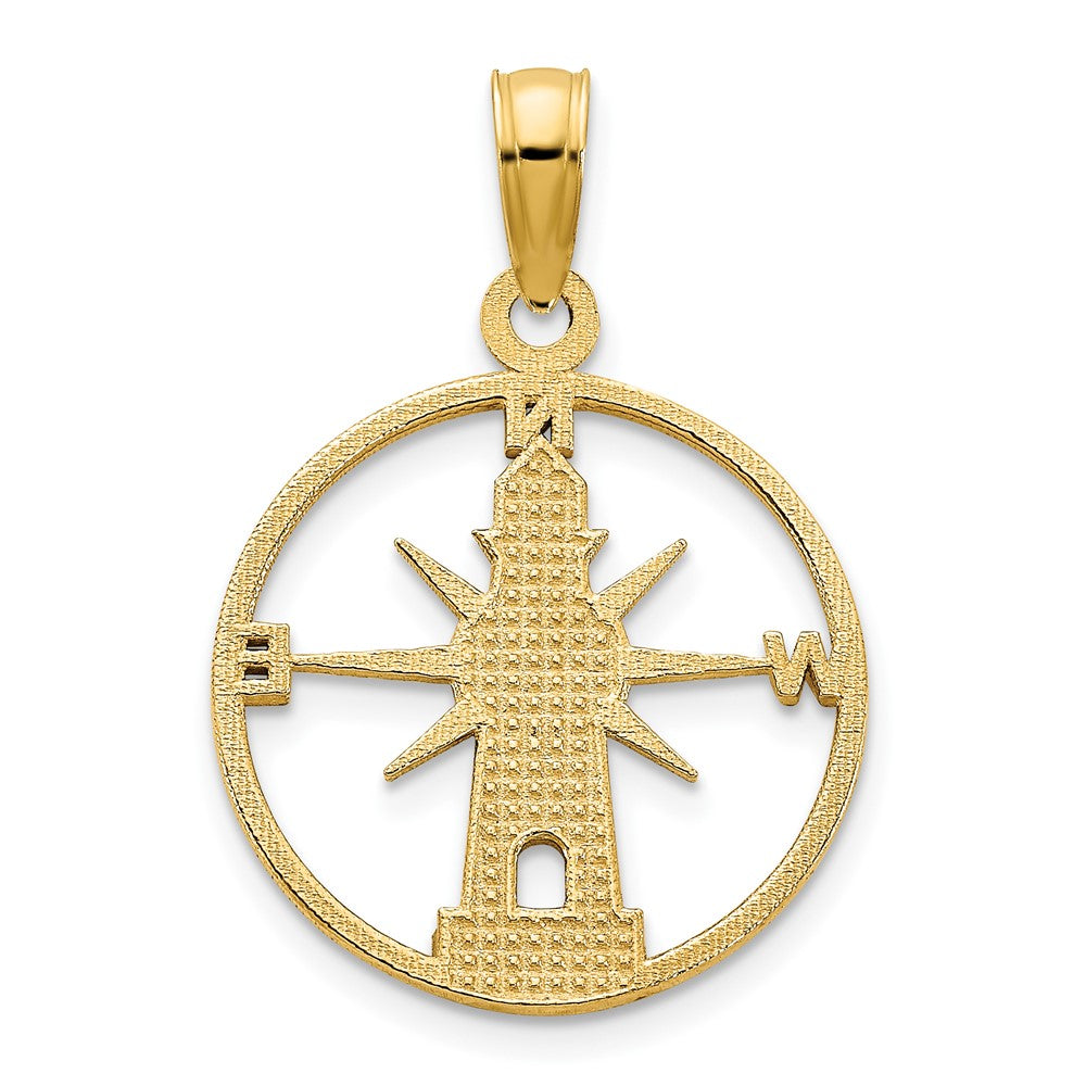 14K Yellow Gold Lighthouse Charm