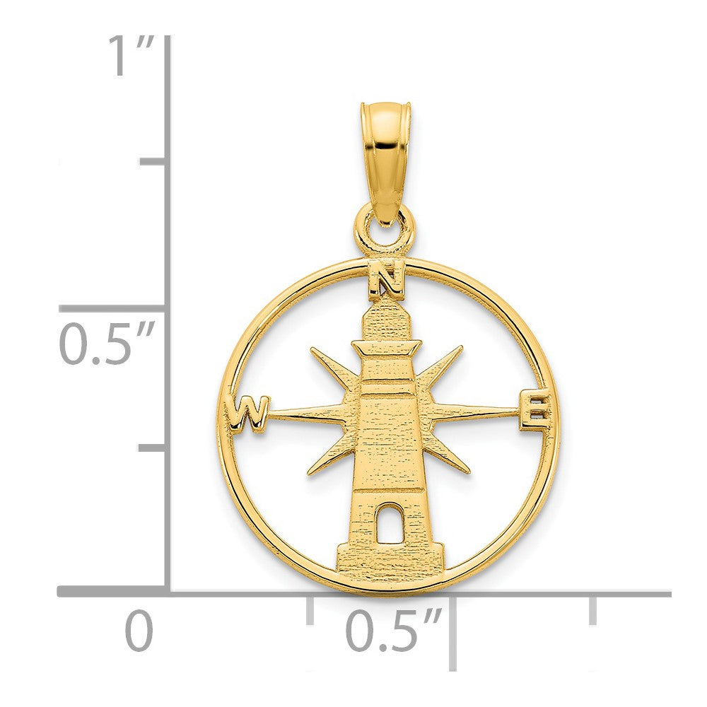 14K Yellow Gold Lighthouse Charm