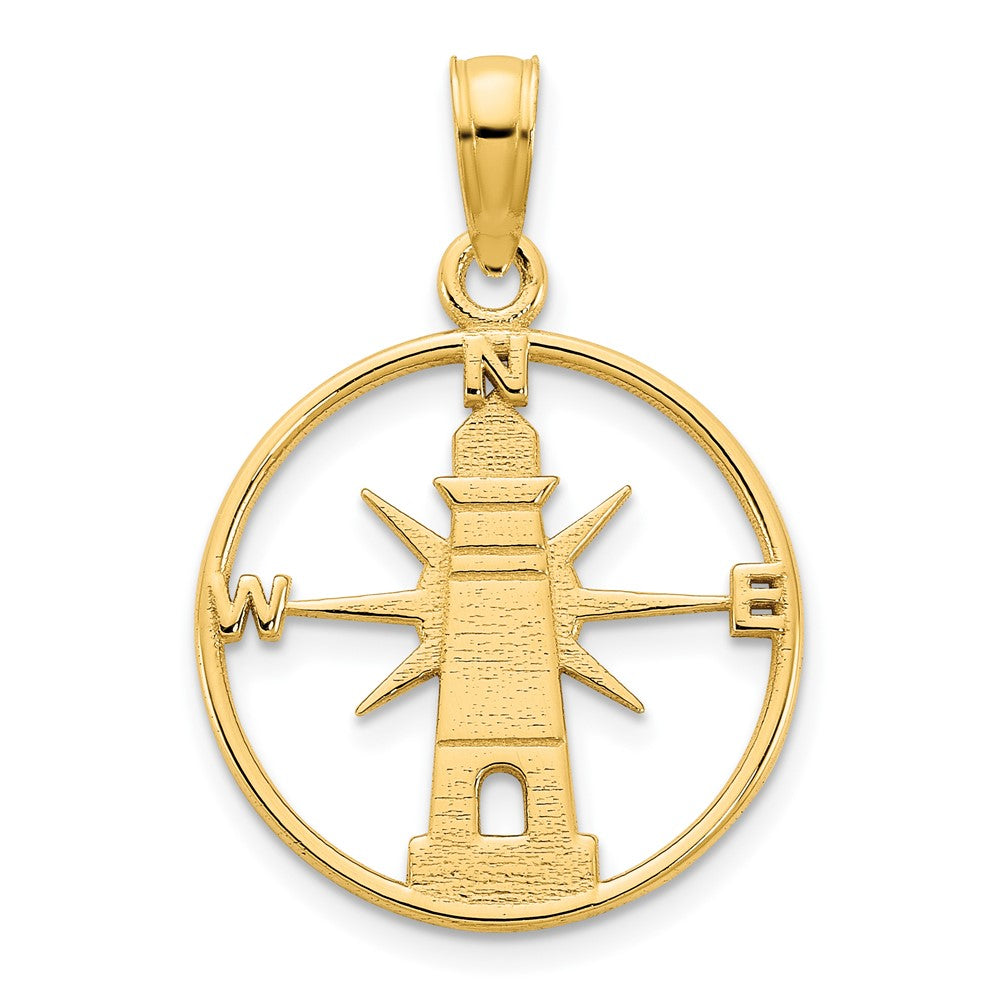 14K Yellow Gold Lighthouse Charm