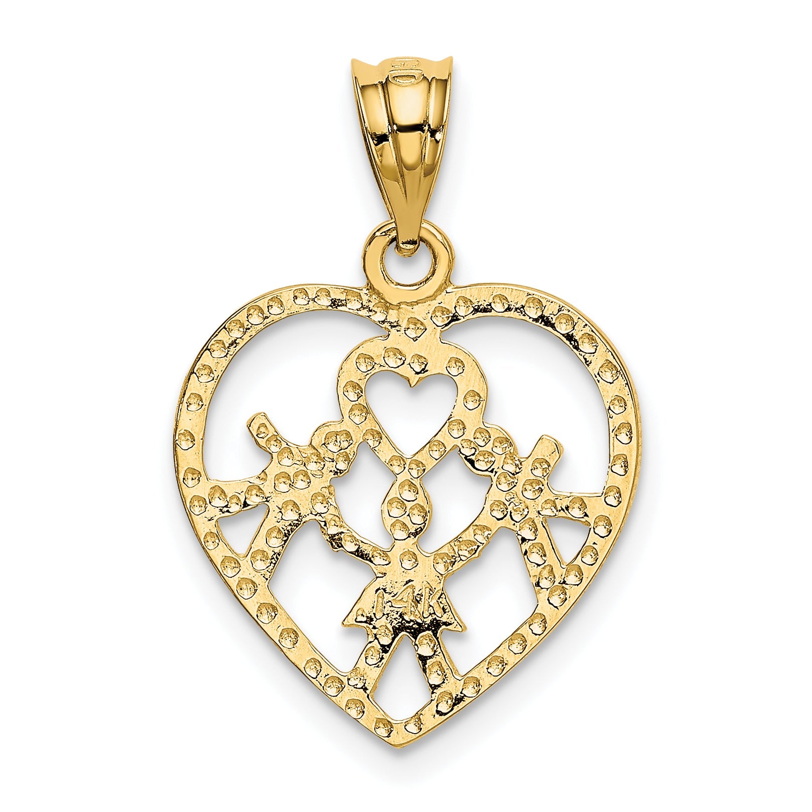 14K Yellow Gold Heart Charm
