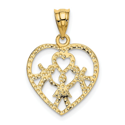 14K Yellow Gold Heart Charm