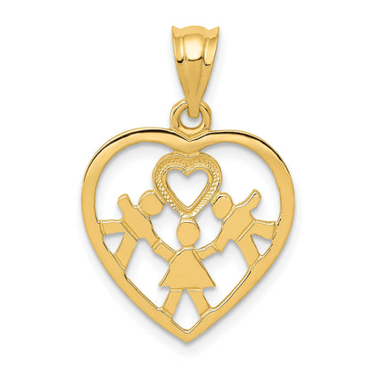 14K Yellow Gold Heart Charm