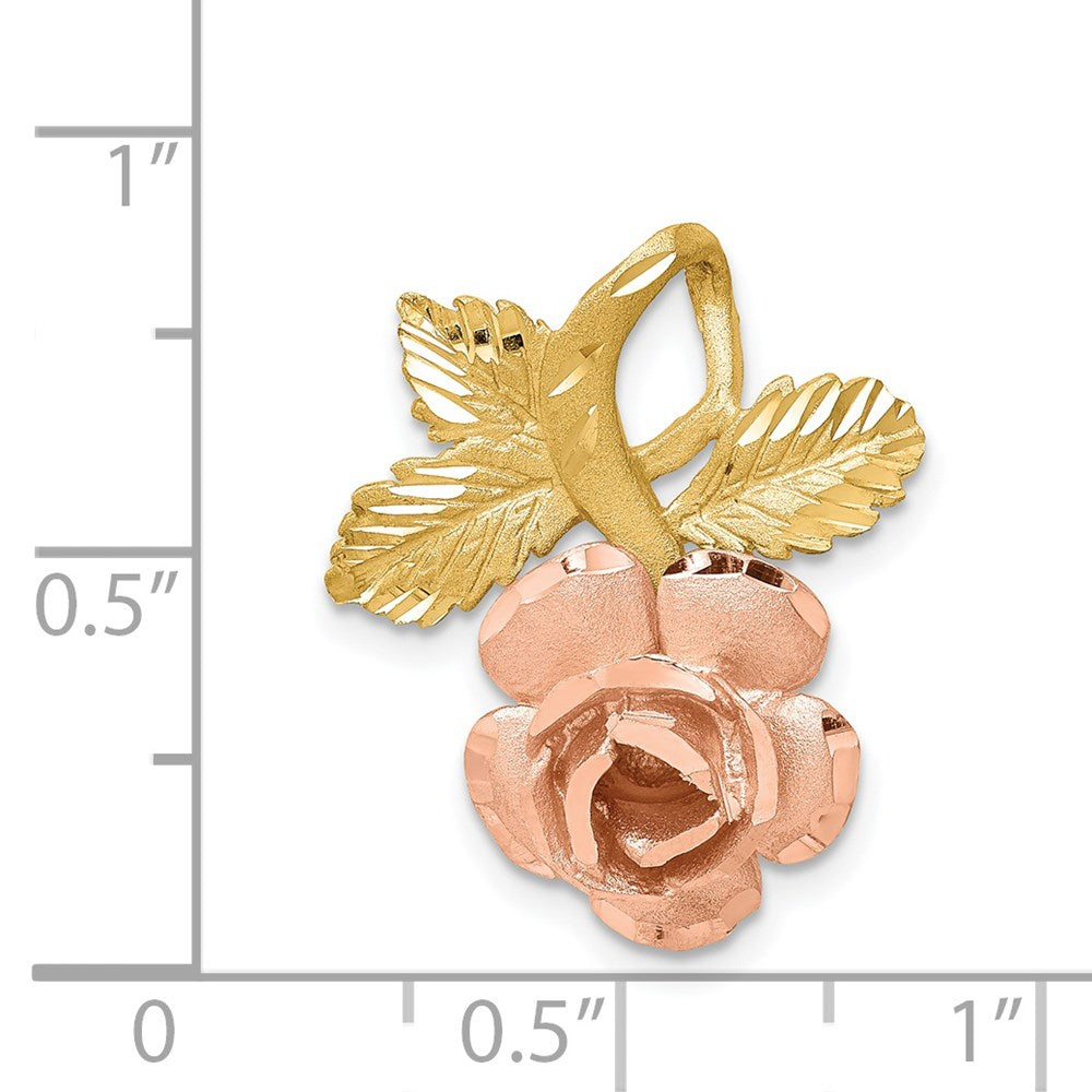 14K Two-Tone Rose Chain Slide