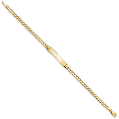 8 Inch 14K Semi-Solid Polished Cuban Id Bracelet